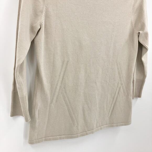 Carlisle Sweater Womens Small Cream Silk Blend Crew Neck Ribbed Trim Pullover - Picture 4 of 8